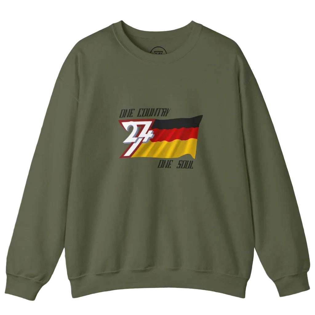 Green Germany flag sweatshirt with a graphic design on chest