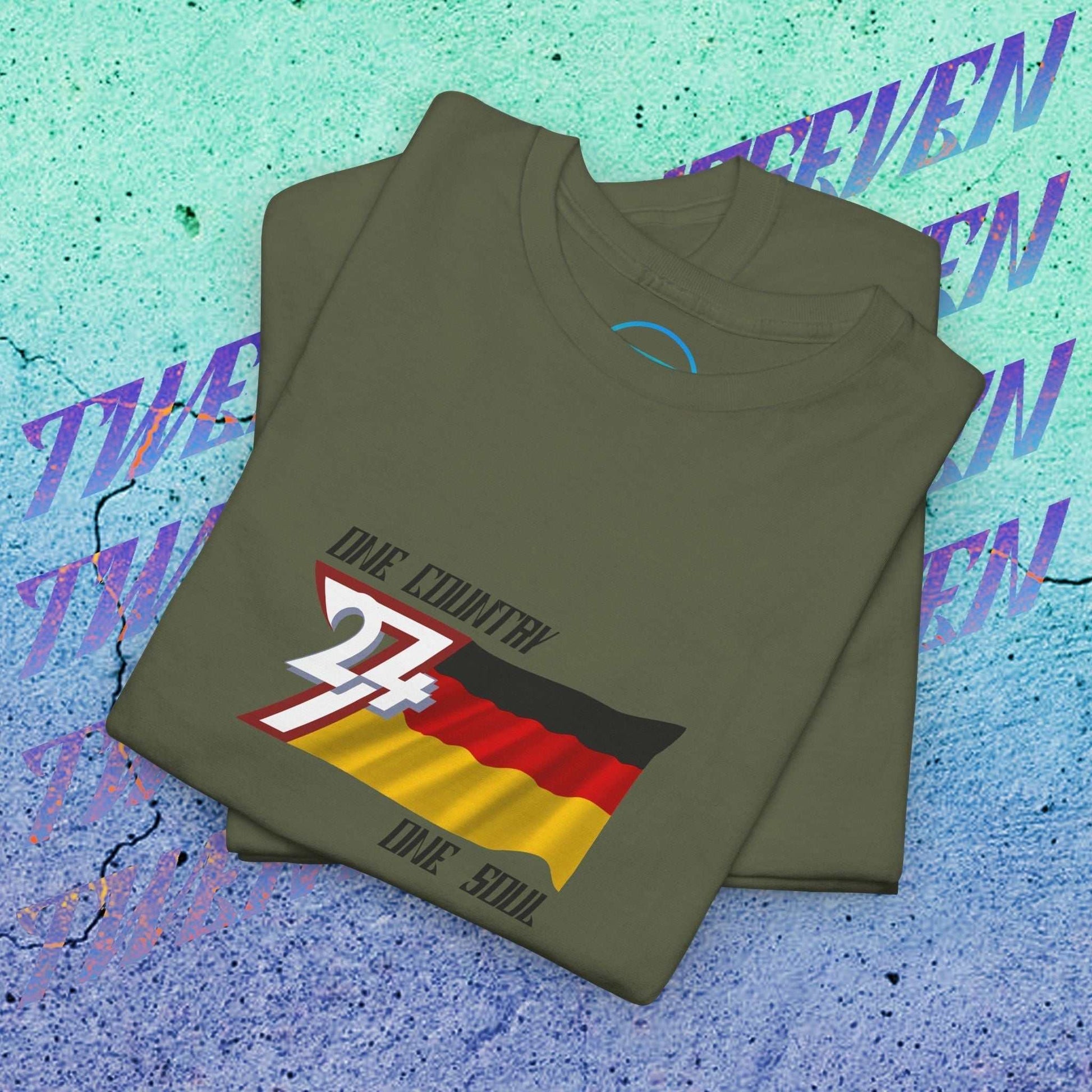 Folded view of the **Army Green* Germany Flag Graphic tee