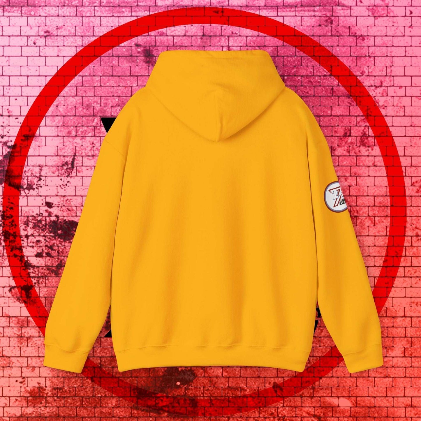 Rear perspective of the China flag hoodie showing the clean, unprinted back and premium 50/50 cotton-poly texture.