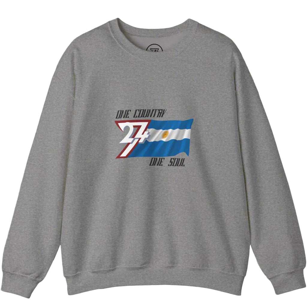 Argentina Sweatshirt with Argentina National Flag Design graphite heather