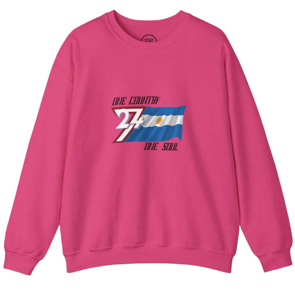 Argentina Sweatshirt with Argentina National Flag Design heliconia