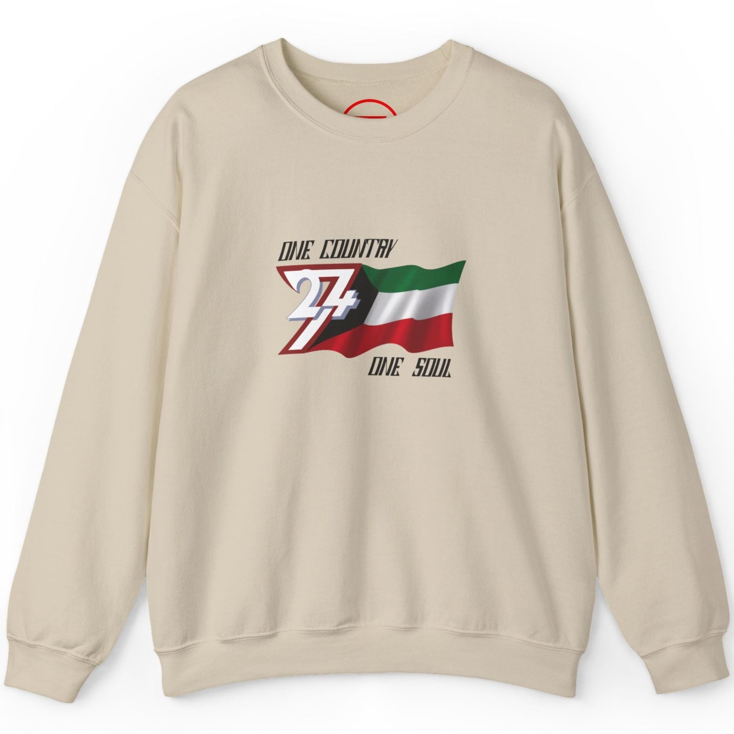 National pride Kuwait flag unique graphic sweatshirt - beige