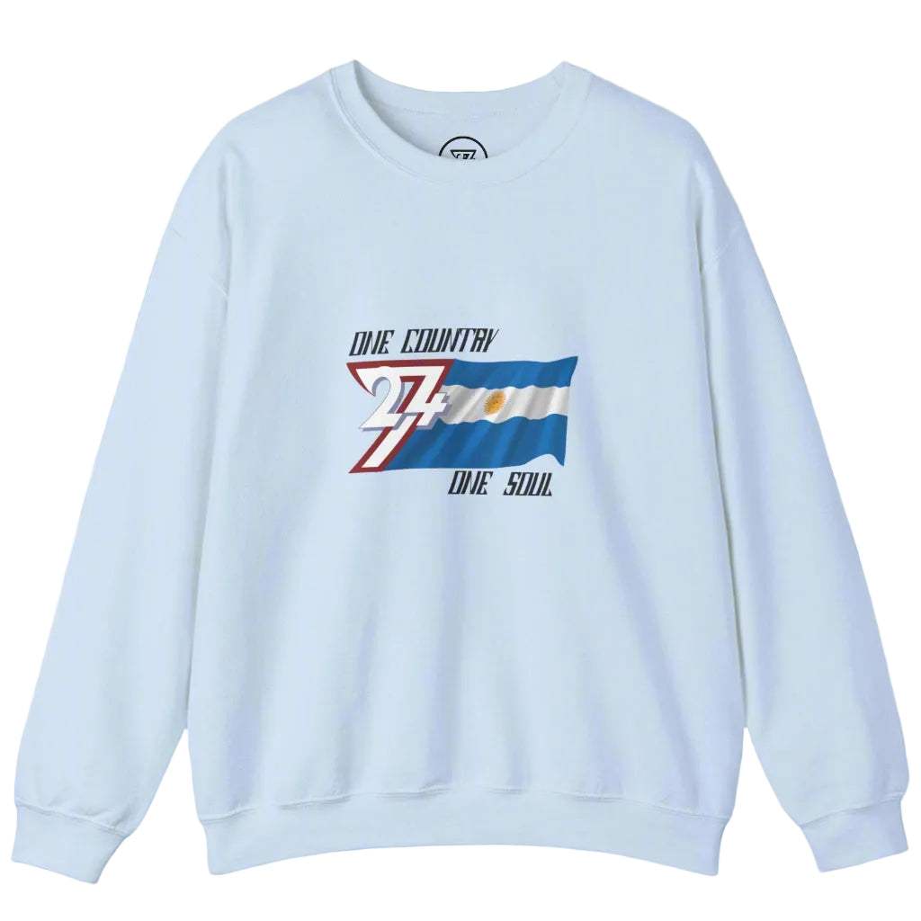 Argentina Sweatshirt with Argentina National Flag Design light blue