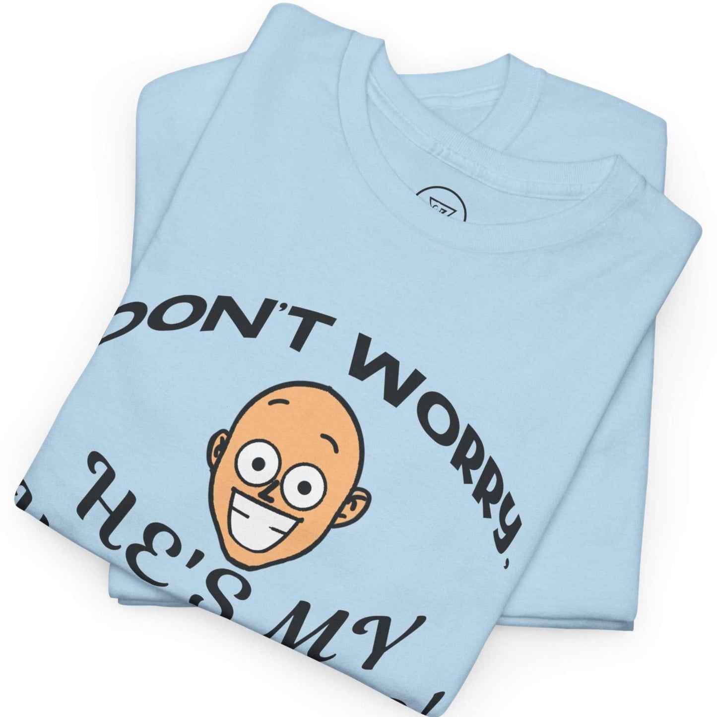 Neatly folded light blue humor graphic tee perfect for a wife's concert outfit.