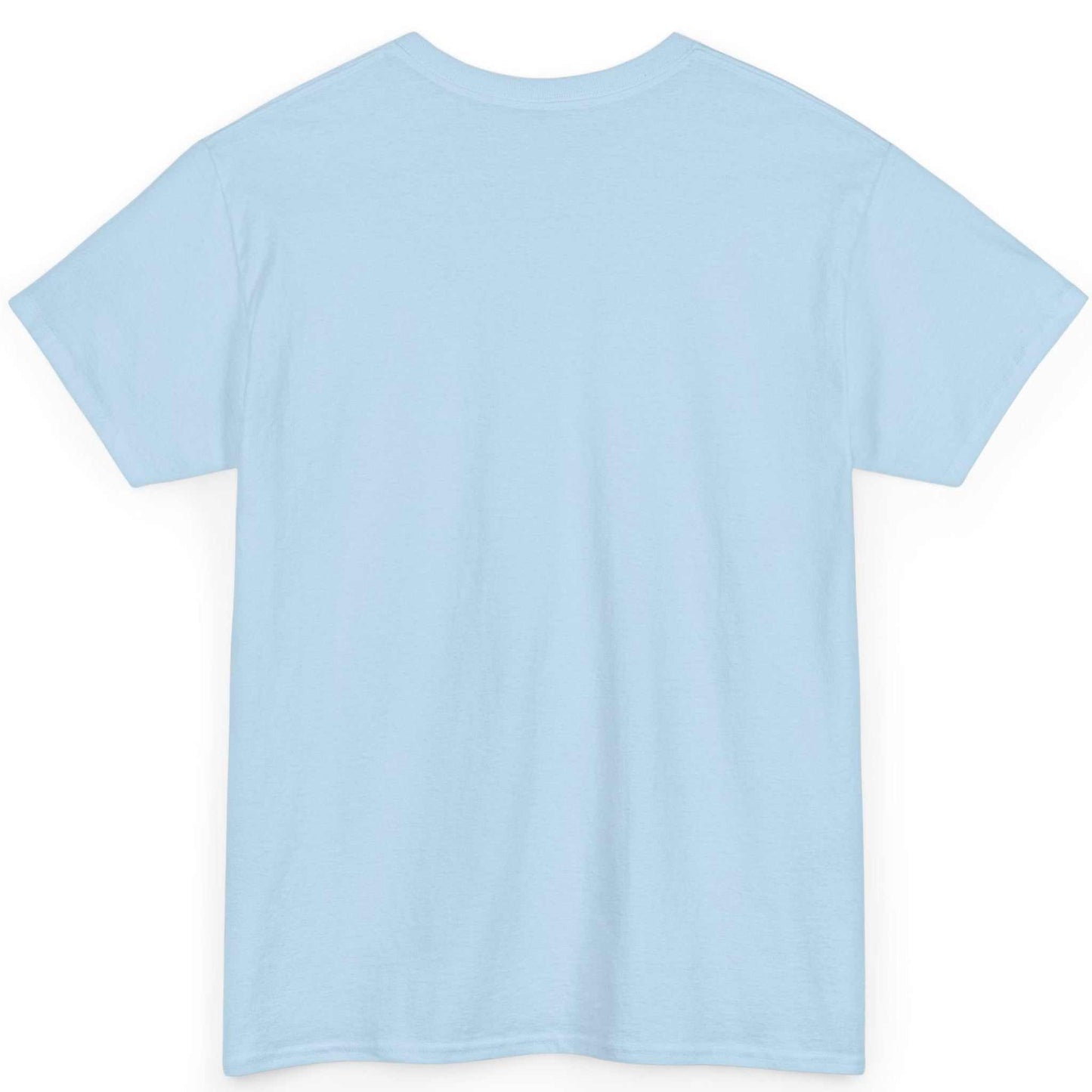 back-view of the light blue heavy cotton funny shirt