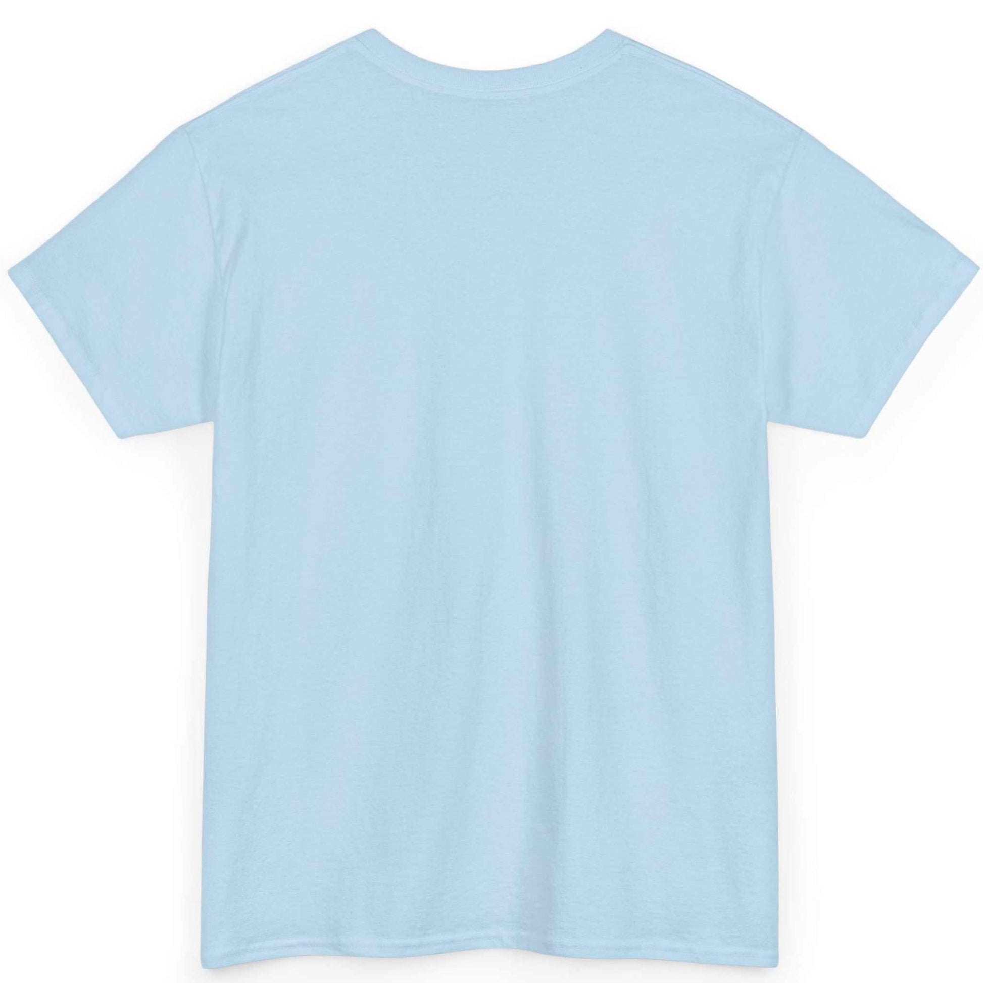 back-view of the light blue heavy cotton funny shirt