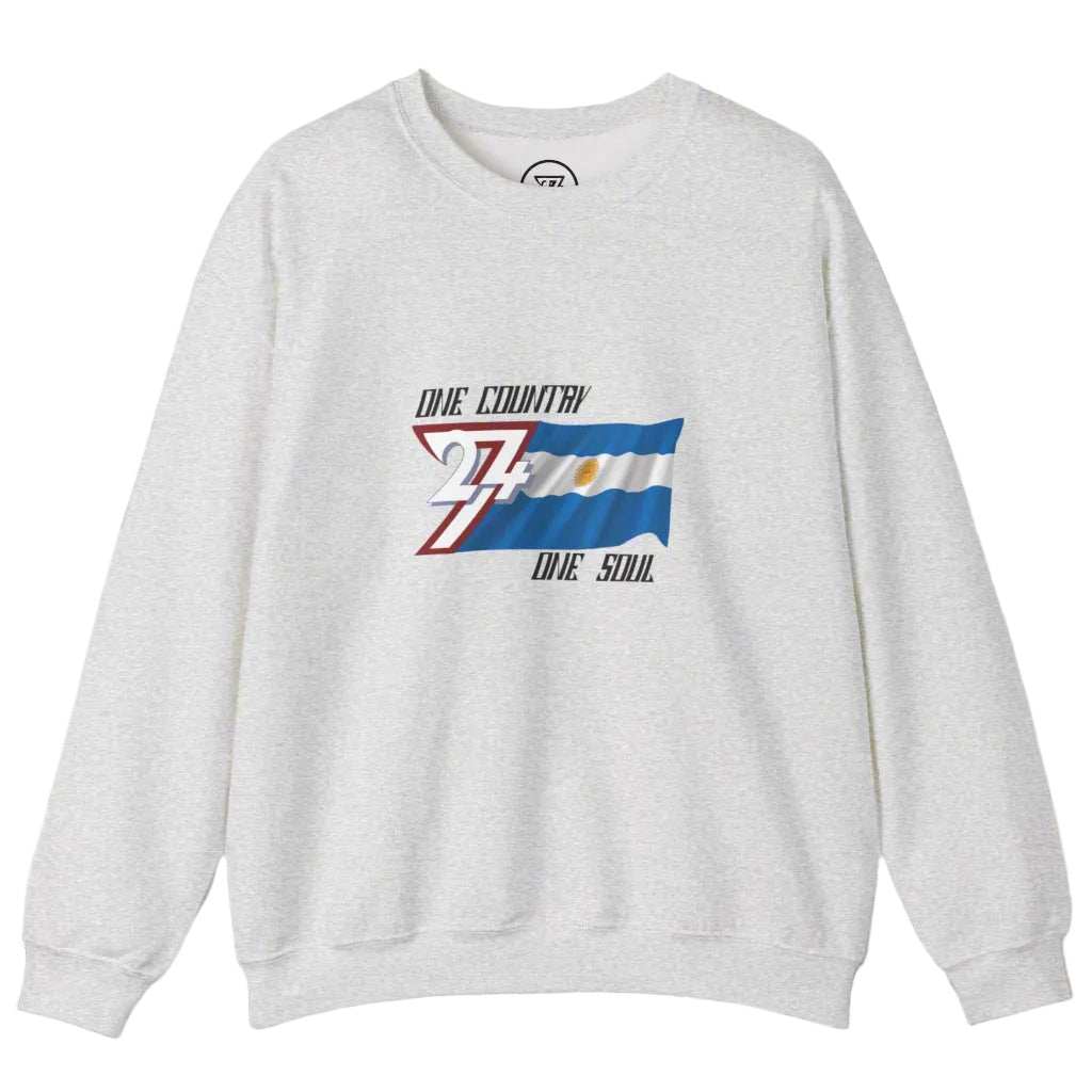 Argentina Sweatshirt with Argentina National Flag Design ash