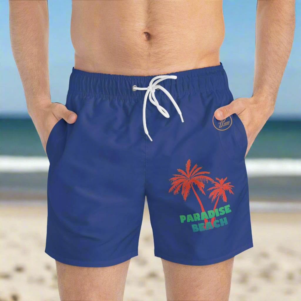 Tropical beach shorts with unique surf design