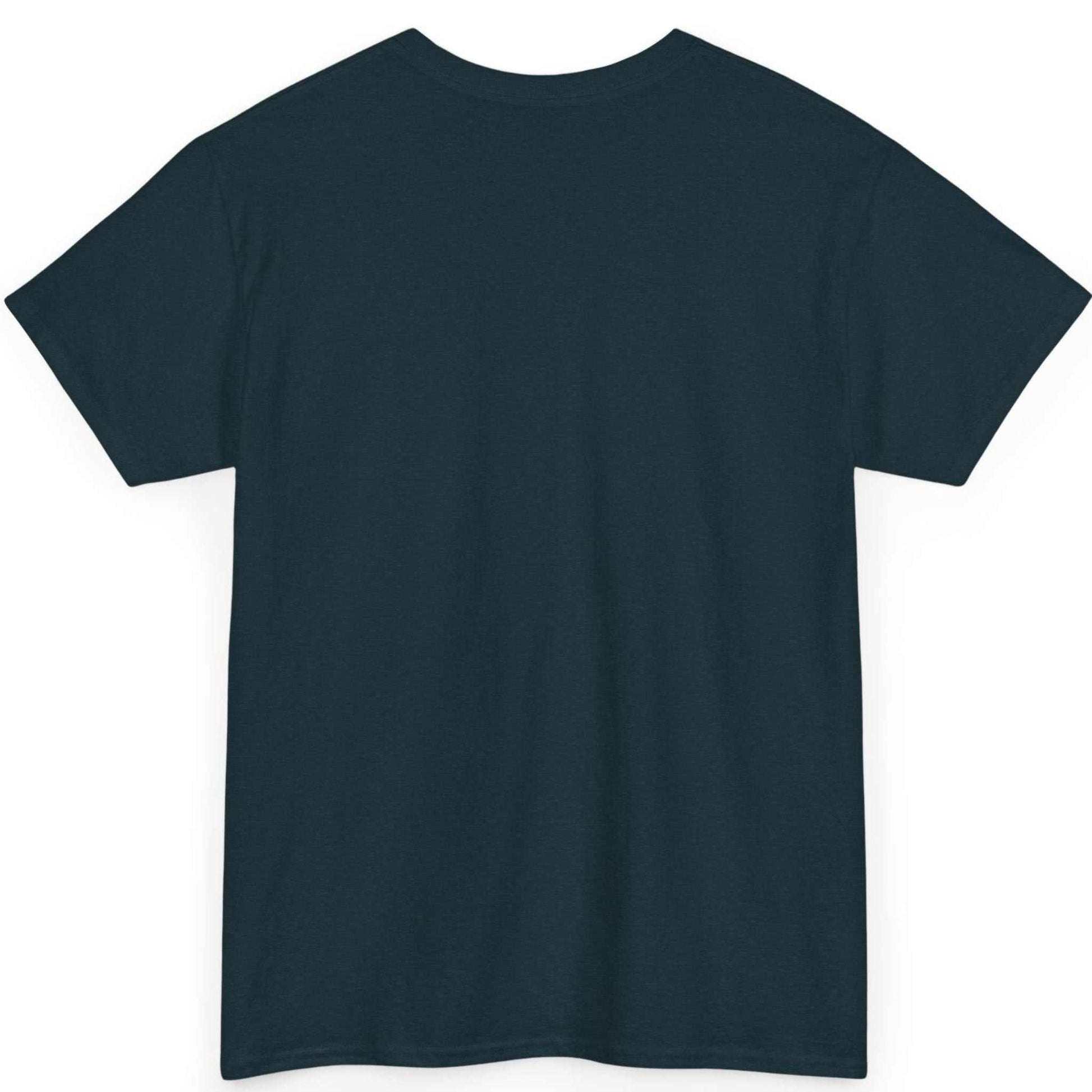 Back view of the midnight seamless tubular heavy cotton adventure t-shirt.