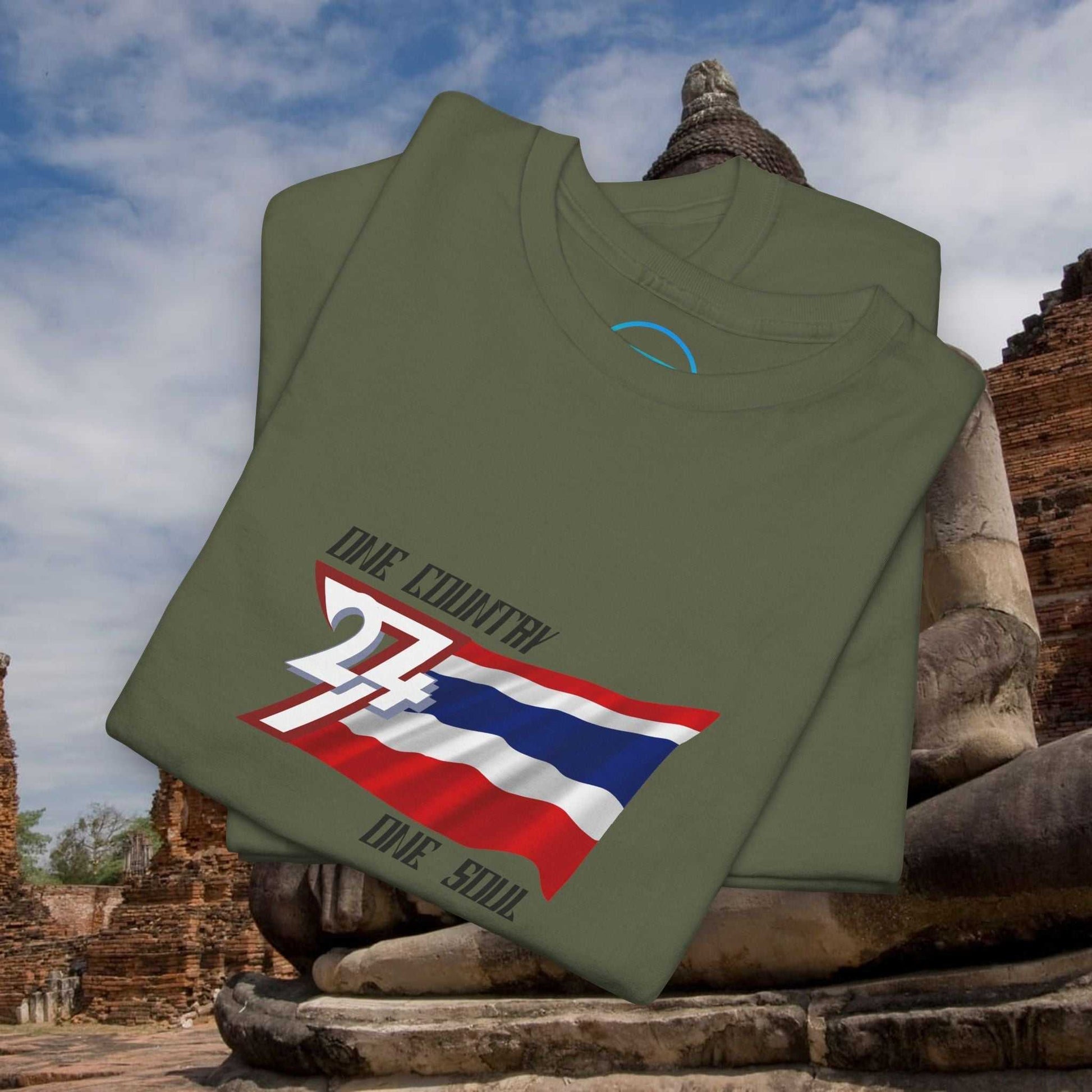 Thailand Flag T-Shirt with hand-drawn Thong Trairong graphic on soft cotton unisex tee