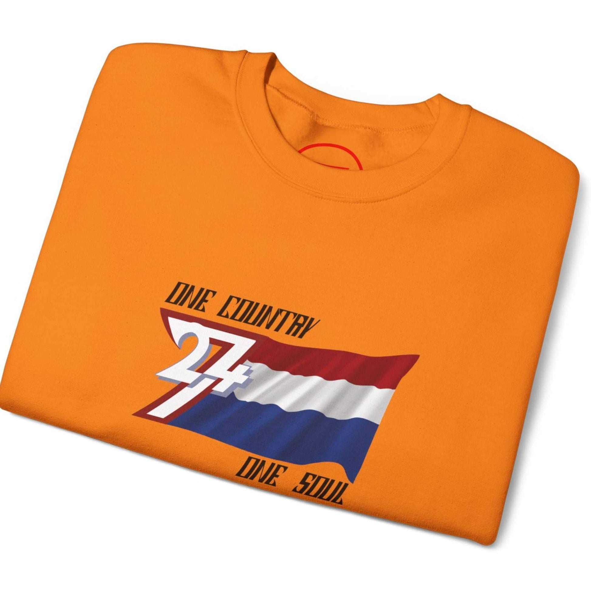 Netherlands flag unique sweatshirt orange - folded
