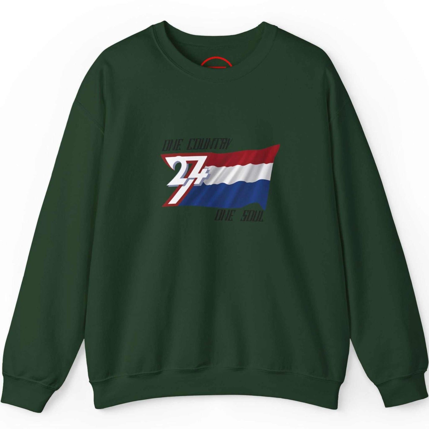 Unique Netherlands flag crewneck sweatshirt with One Country One Soul solgan