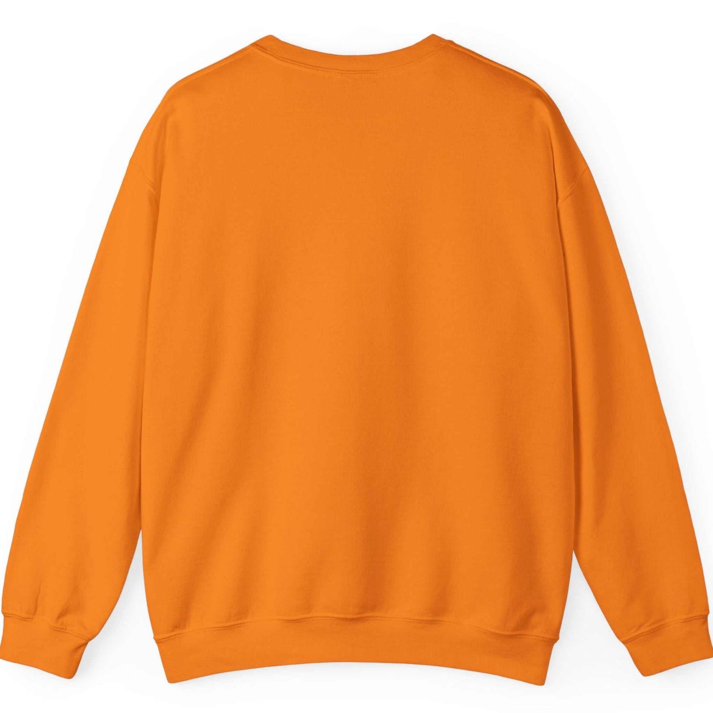 Orange sweatshirt on a white background back view