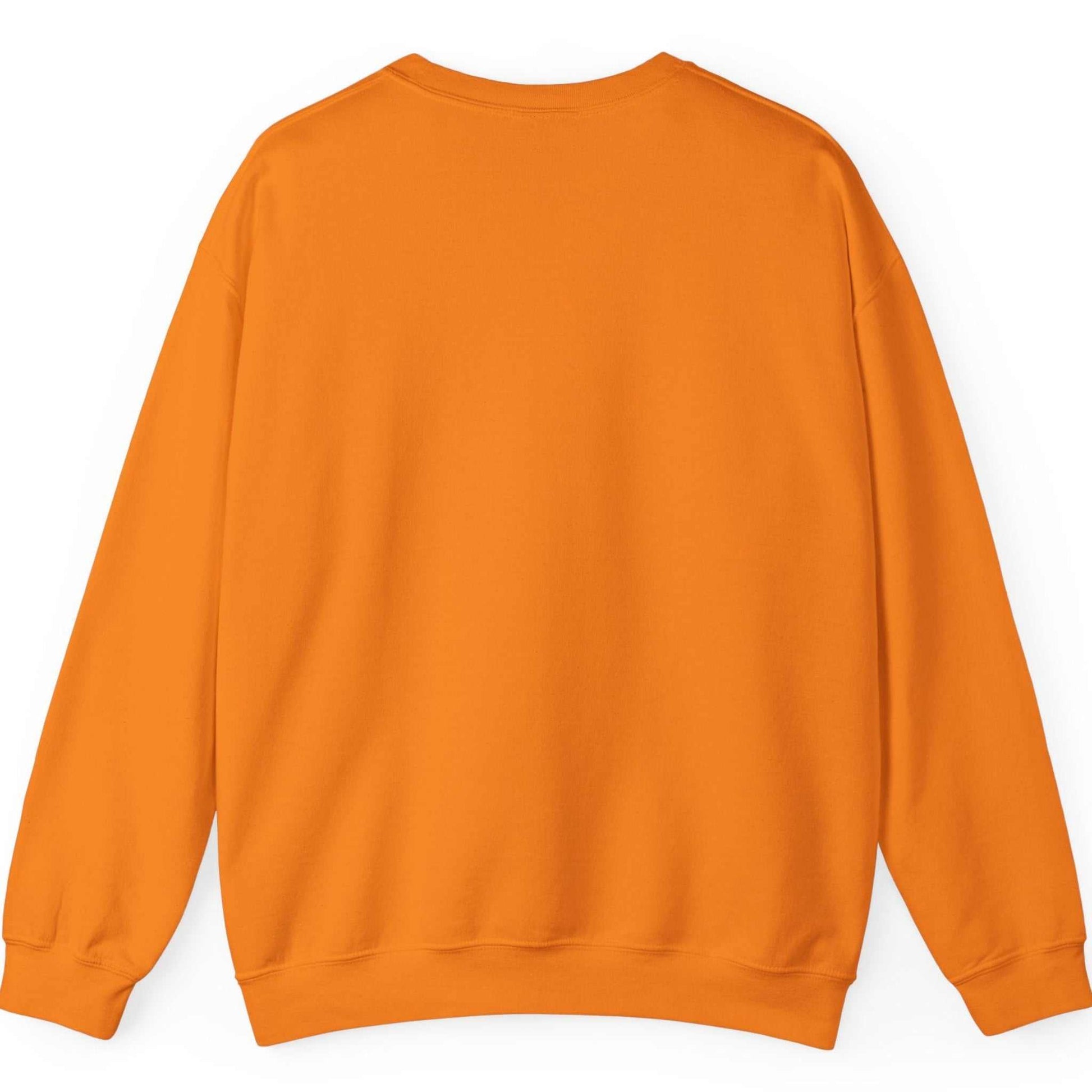Orange sweatshirt on a white background back view