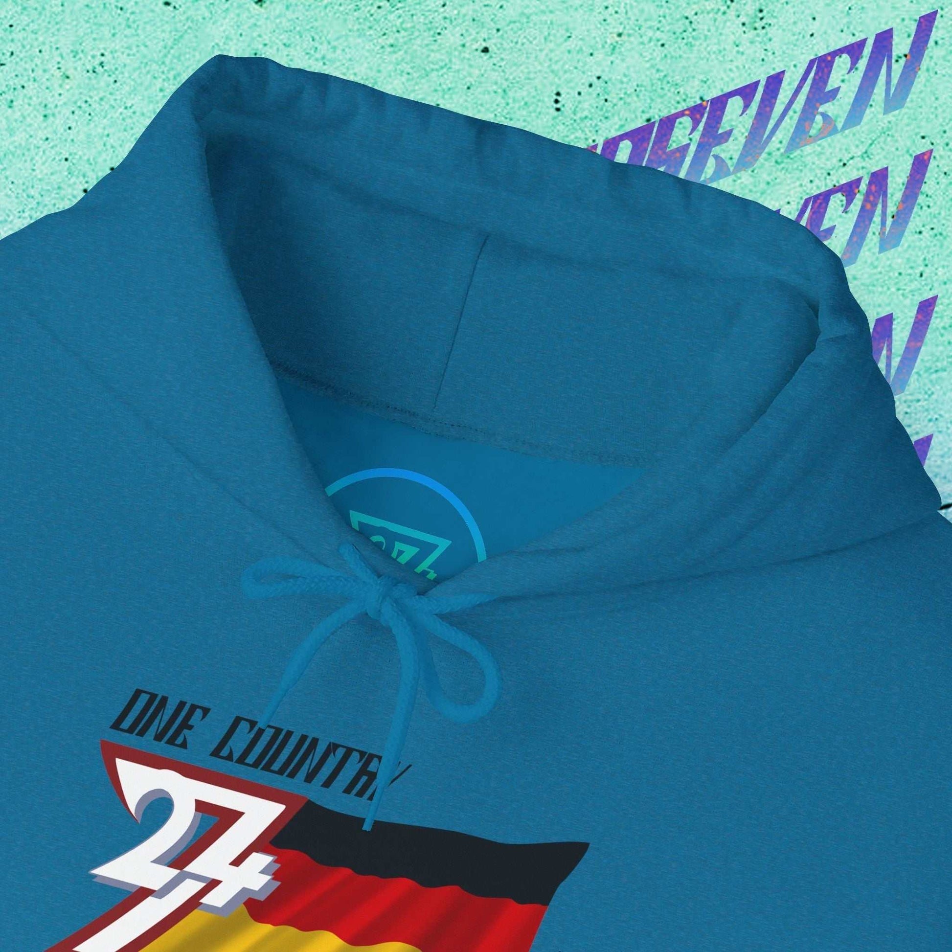 Close-up of the interior neckline, showing the comfort-focused tear-away label and 24/7 brand marking.