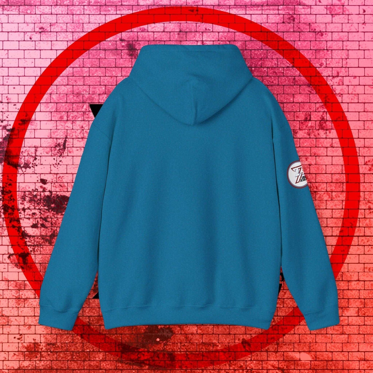 Rear perspective of the Italia flag hoodie showing the clean, unprinted back and double-lined hood detail.