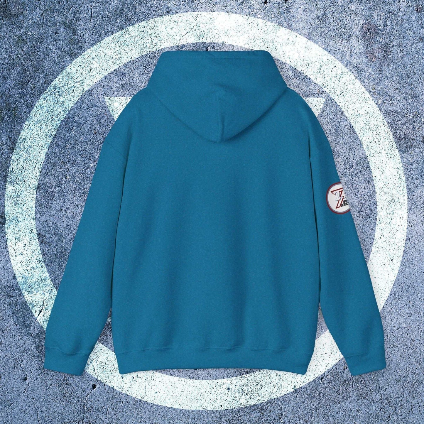 Rear perspective of the Thailand flag hoodie showing the clean, unprinted back and double-lined hood detail.
