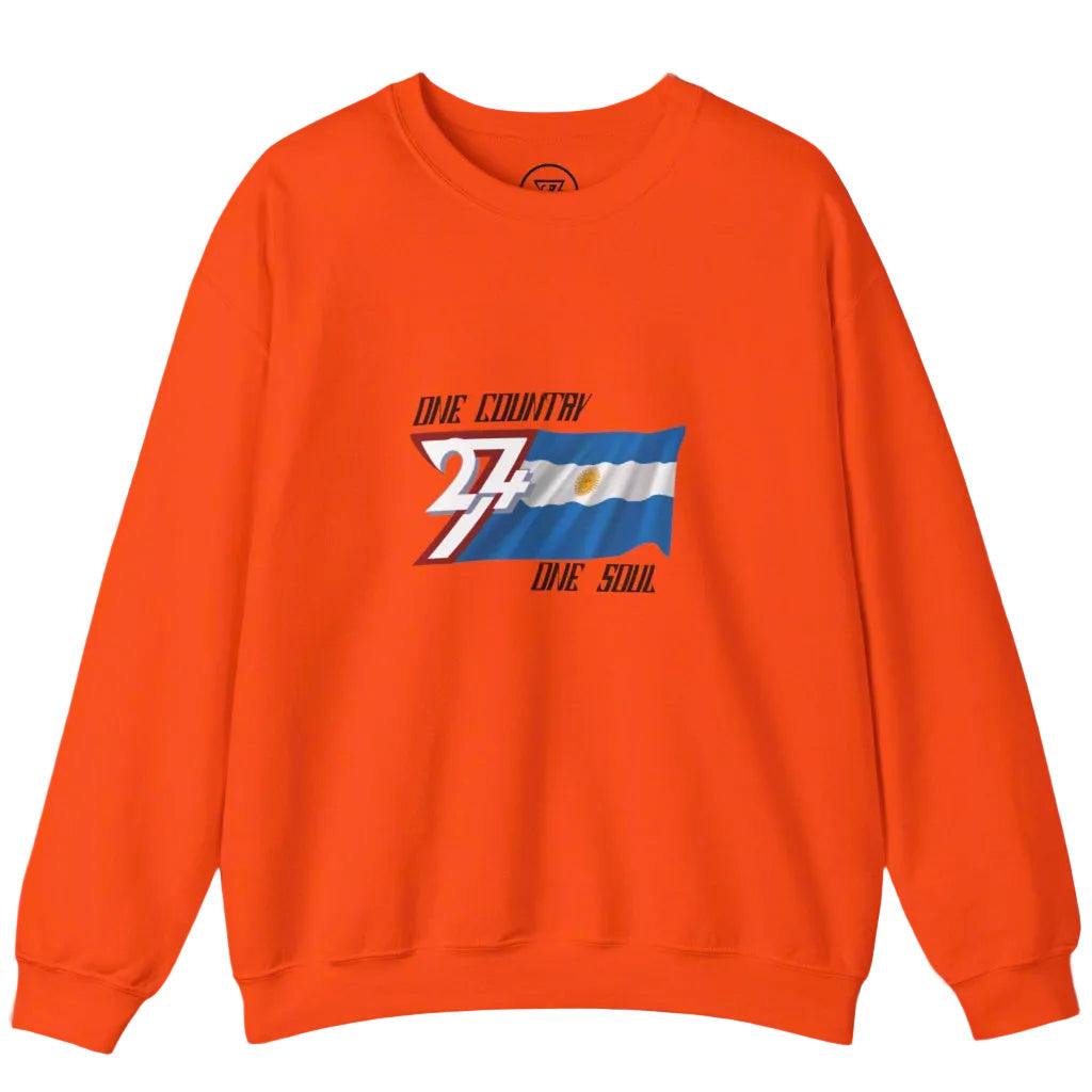 Argentina Sweatshirt with Argentina National Flag Design orange