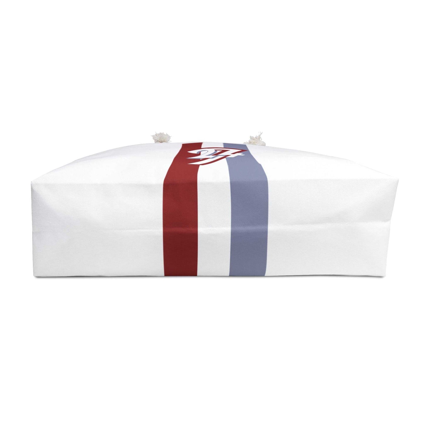 Bottom view of the 24/7 oversized travel tote, showcasing the wide, flat base designed for maximum packing capacity and stability.