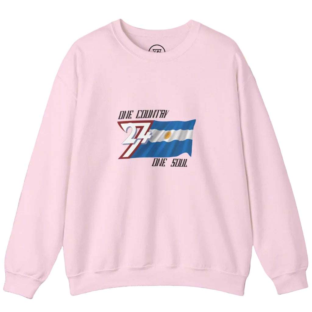 Argentina Sweatshirt with Argentina National Flag Design light pink
