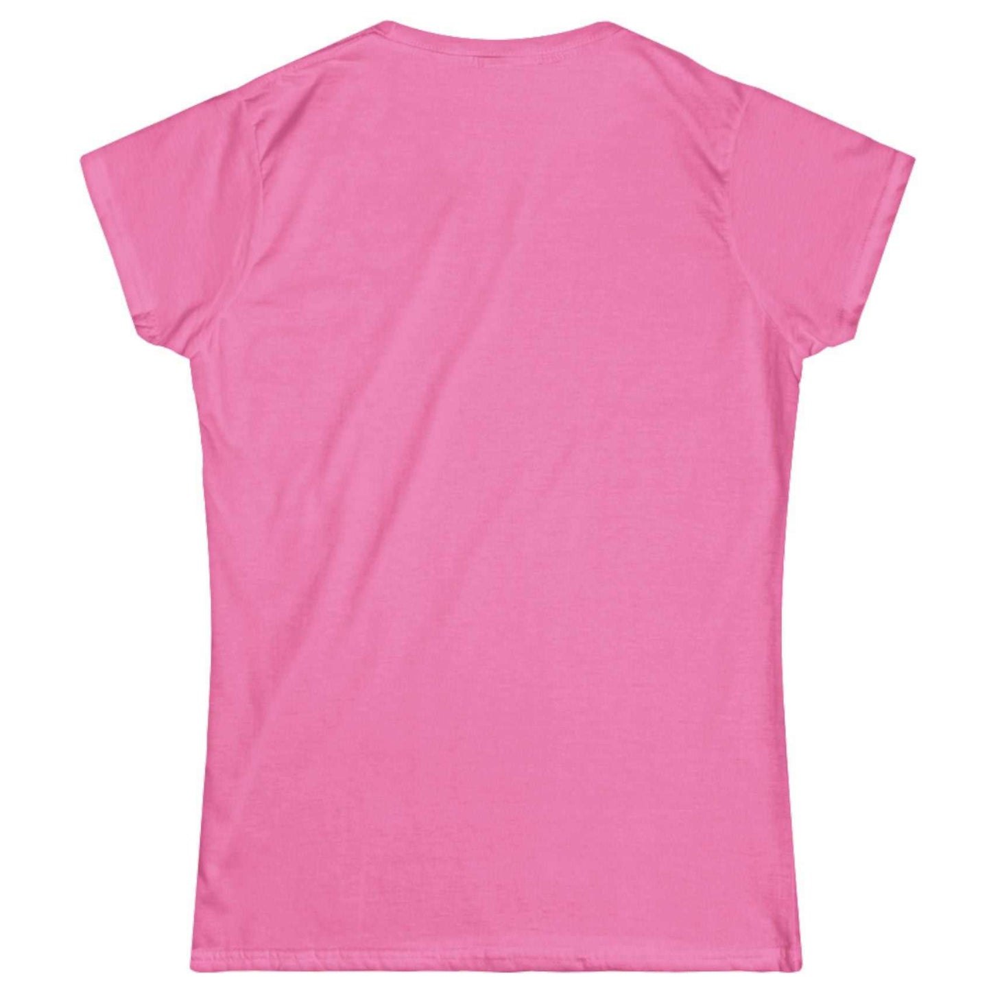 Back view of a plain azalea pink women's retail fit t-shirt, highlighting the clean tailored cut and premium fabric.