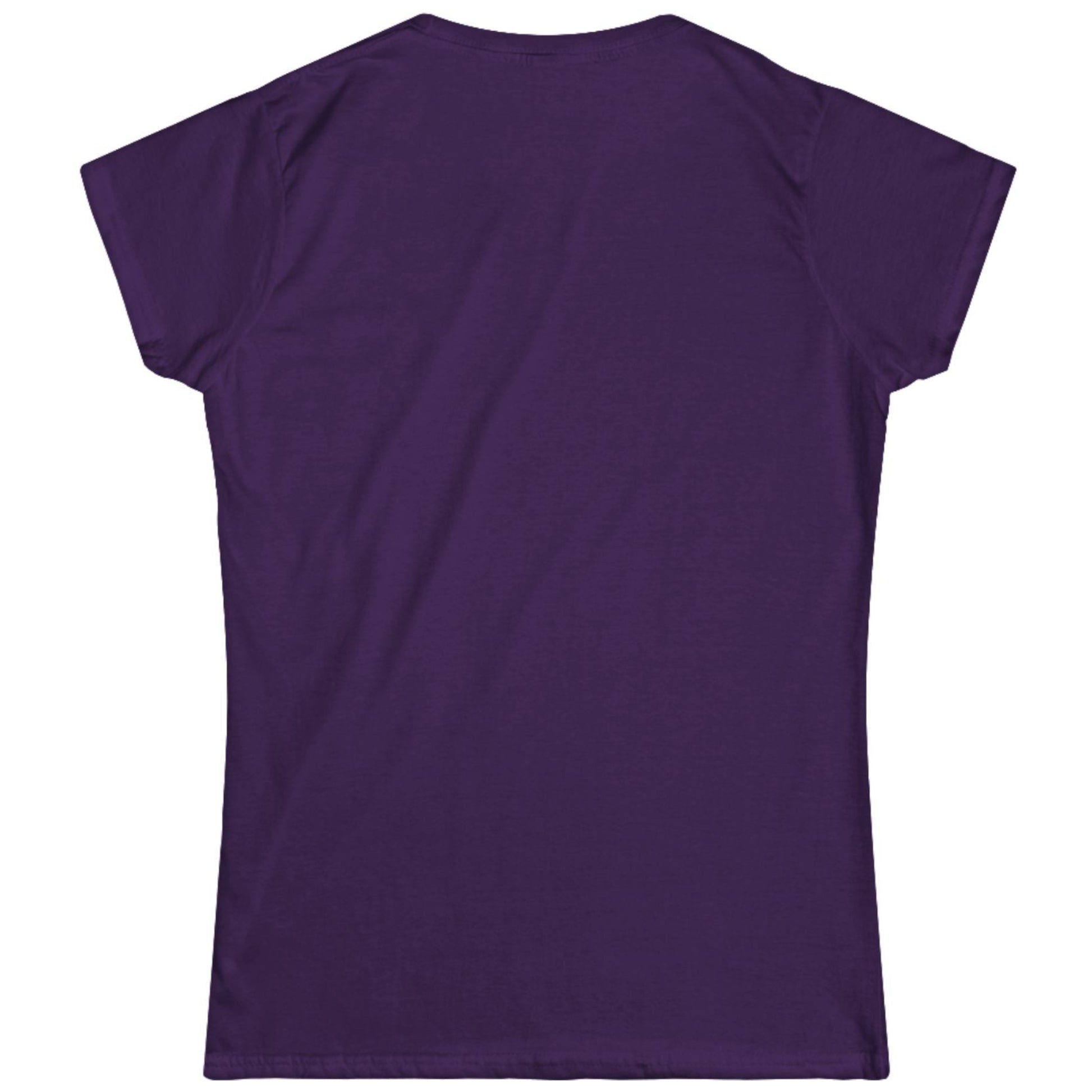 Back view of a plain dark premium quality women's casual t-shirt.
