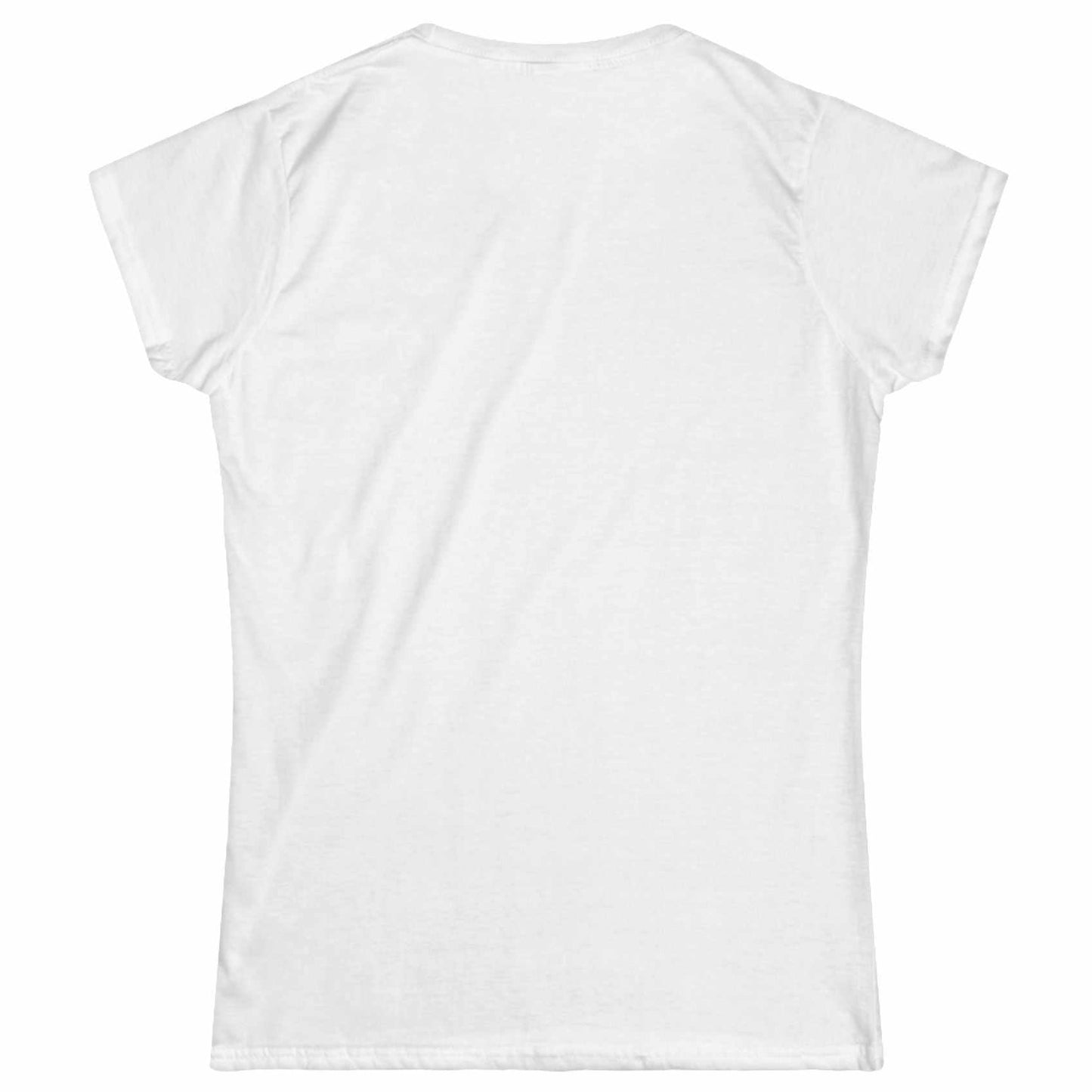 Back view of a plain white women's retail fit t-shirt, highlighting the clean, tailored cut and premium lightweight fabric.