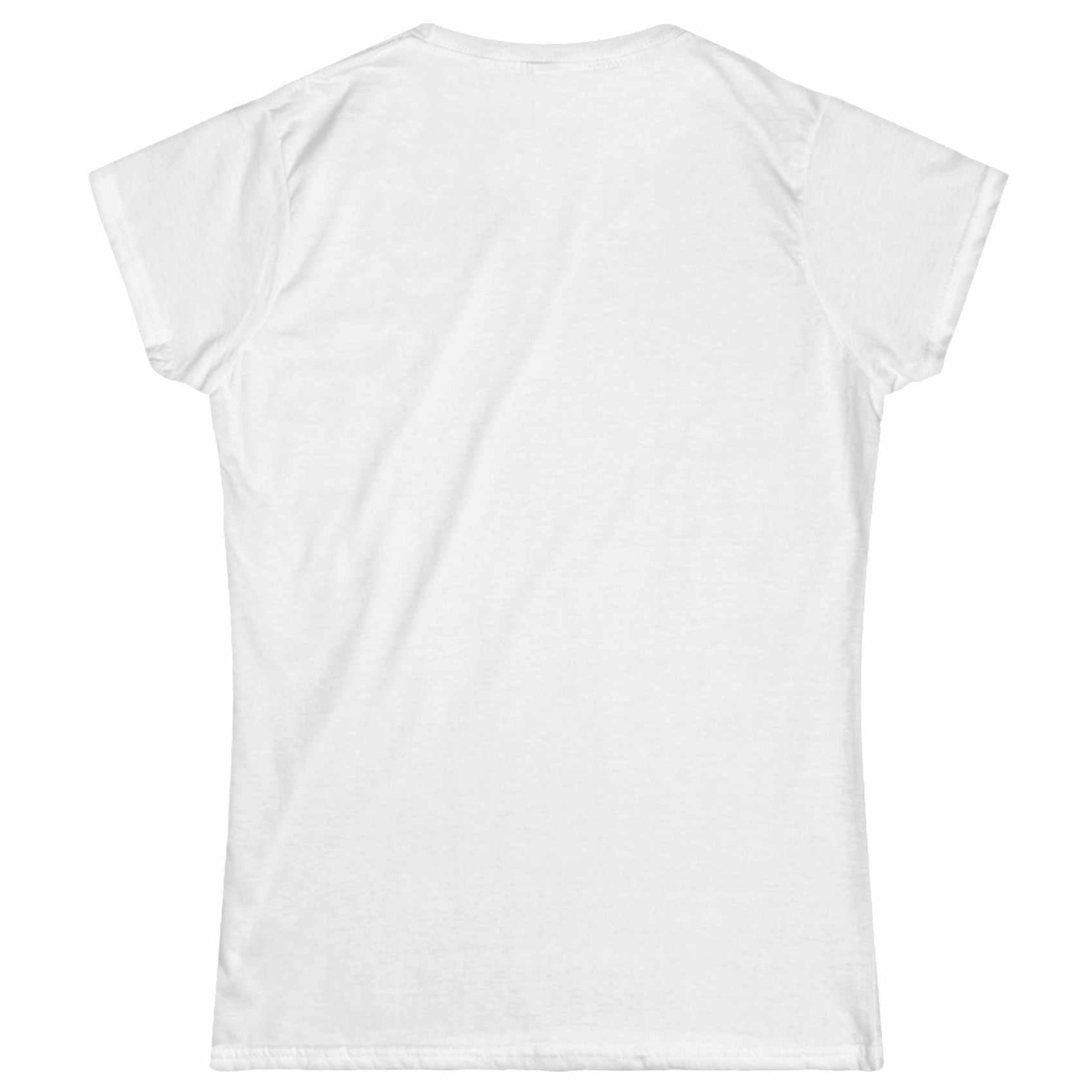 Back view of a plain white women's retail fit t-shirt, highlighting the clean, tailored cut and premium lightweight fabric.