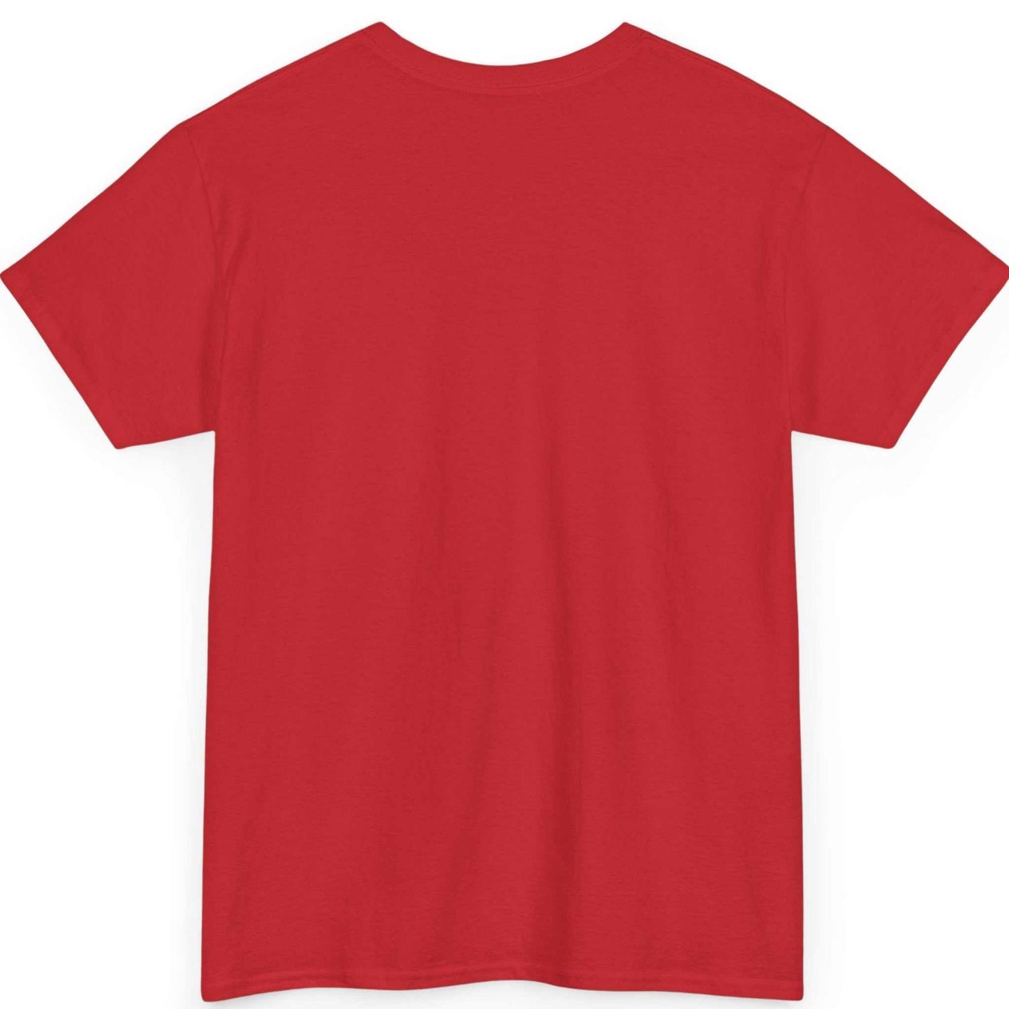 Back view of the red Kung Fu martial arts shirt, showing the clean, unprinted back canvas.