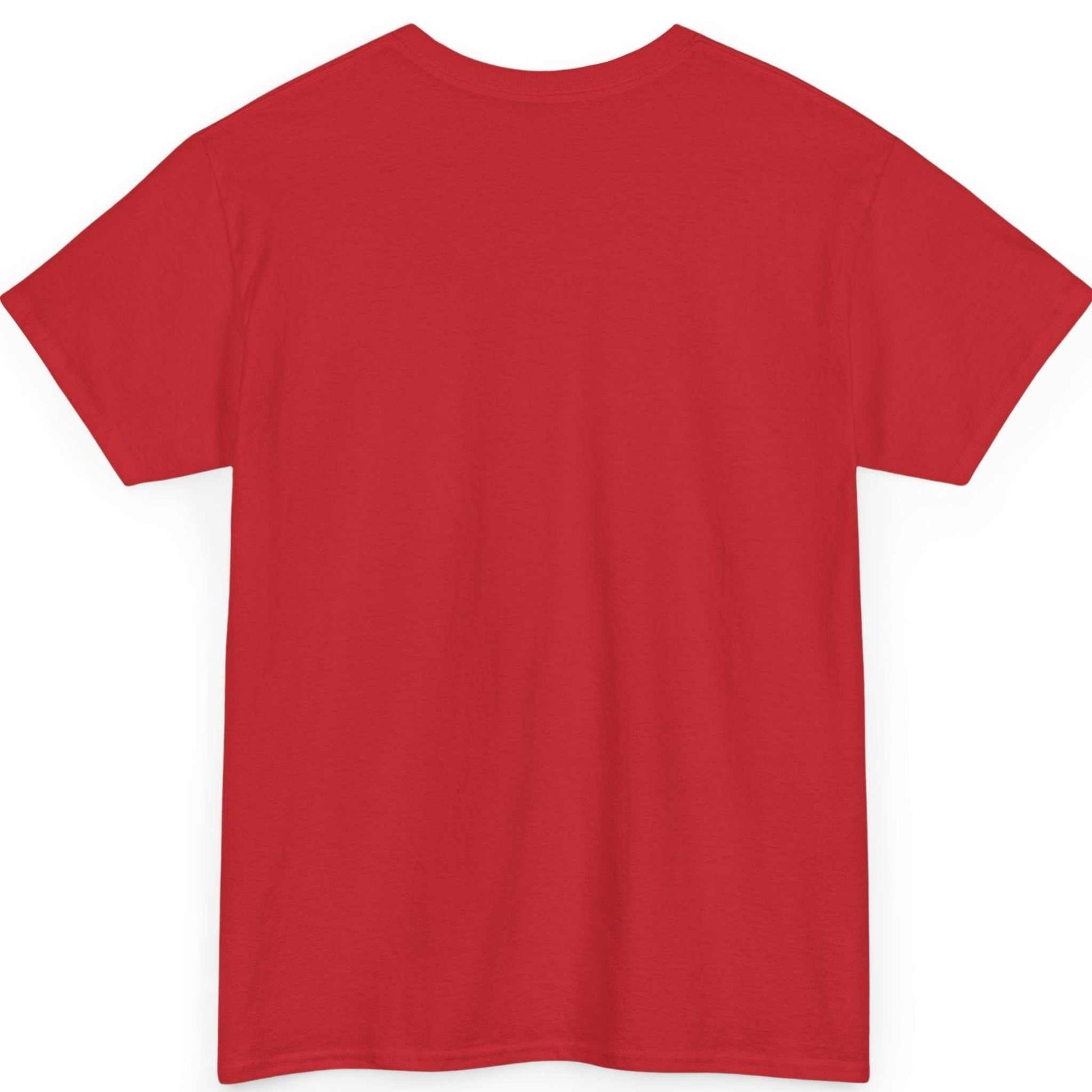 Back view of the red Kung Fu martial arts shirt, showing the clean, unprinted back canvas.