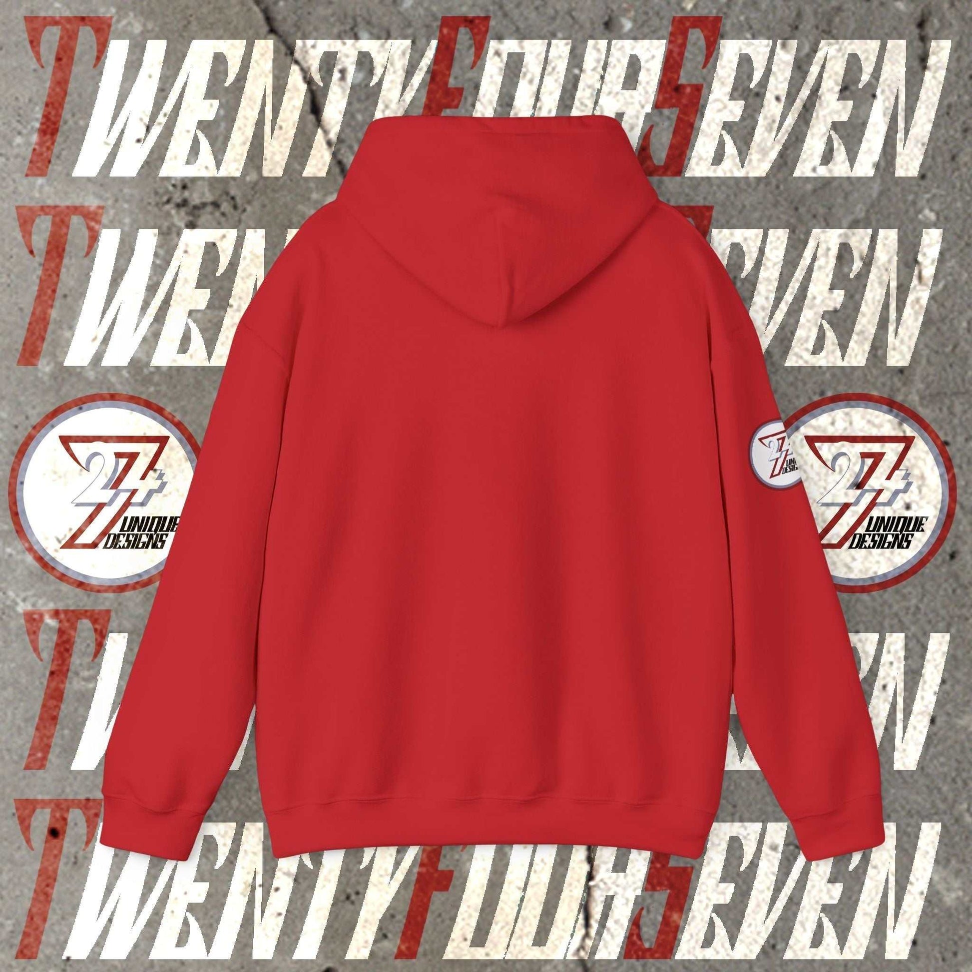 Rear perspective of the Scotland flag hoodie showing the clean, unprinted back and double-lined hood detail.
