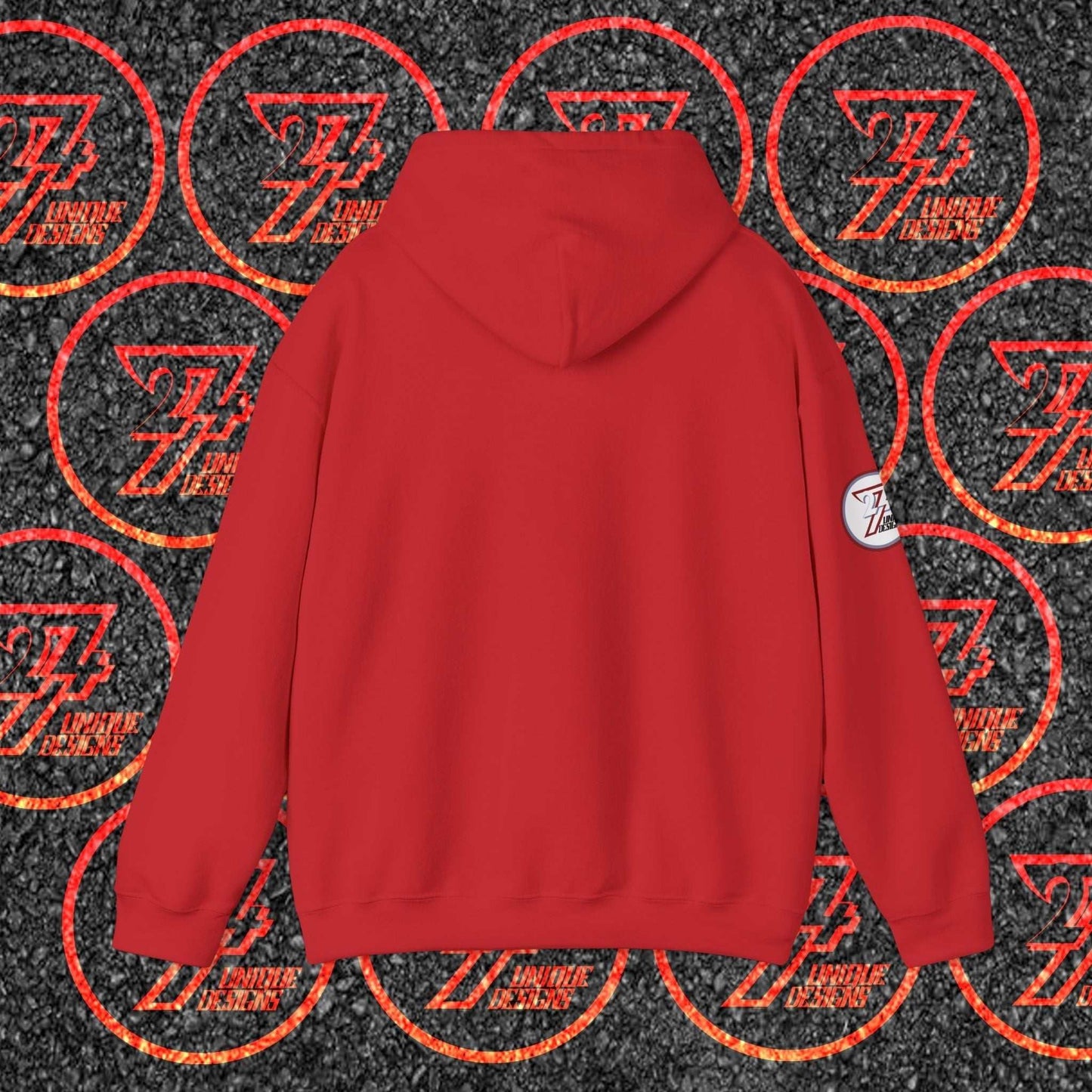 Rear perspective of the South Korea flag hoodie showing the clean, unprinted back and double-lined hood detail.