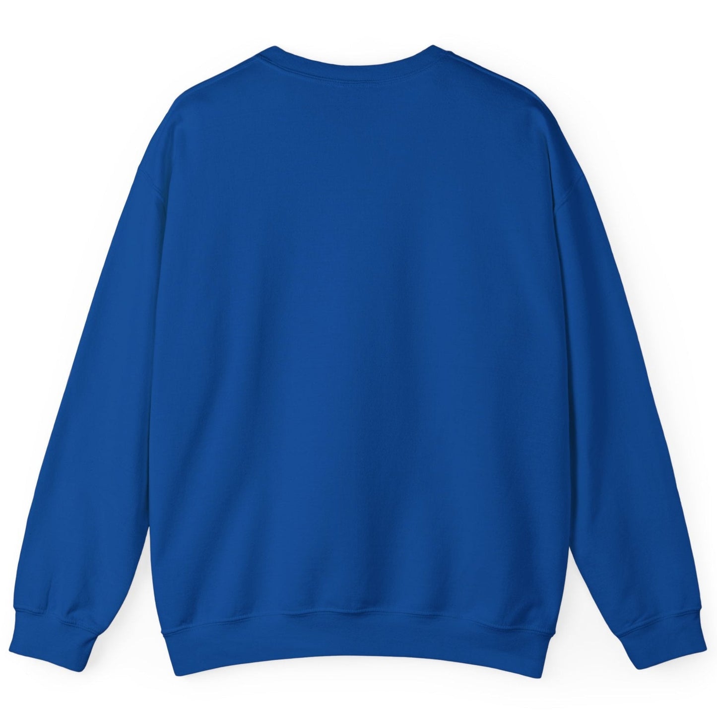 Back view of the royal blue classic unisex fit seamless tubular sweatshirt.