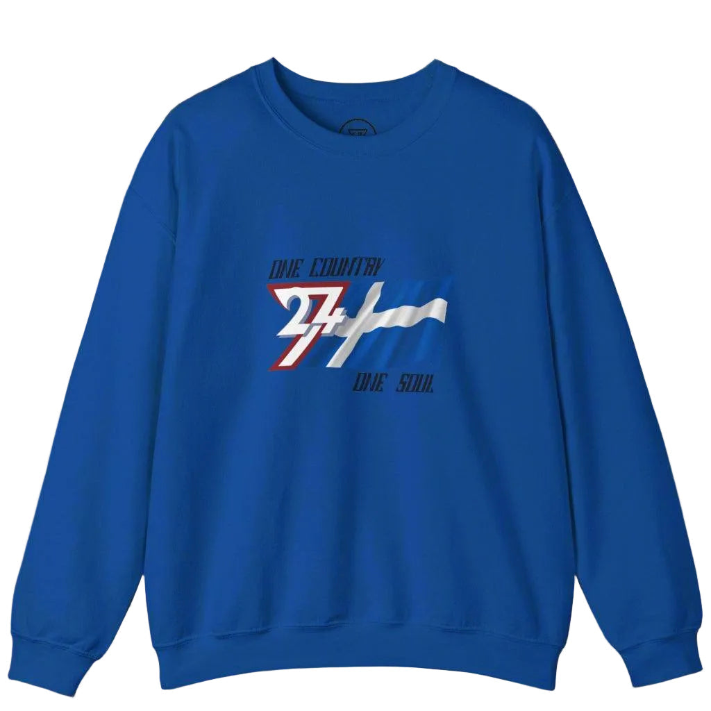Finnish flag design printed on jumper