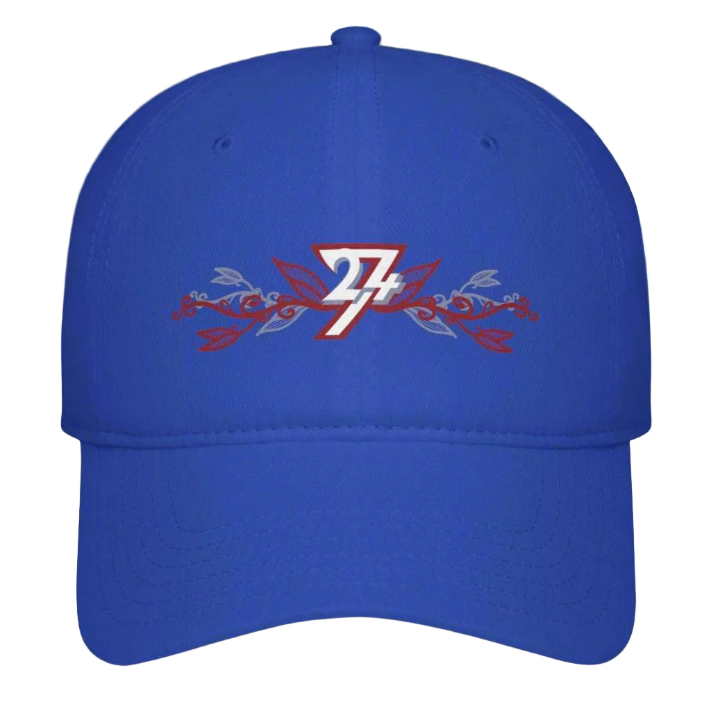 Floral Baseball Cap for women royal blue front view