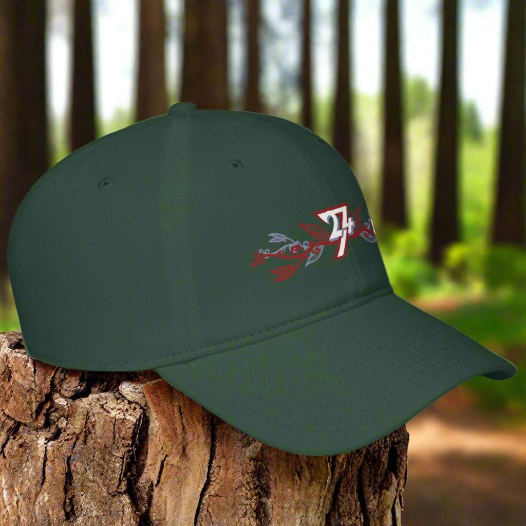 Side view of the Horizontal Floral Baseball Cap by 24/7 Unique Designs