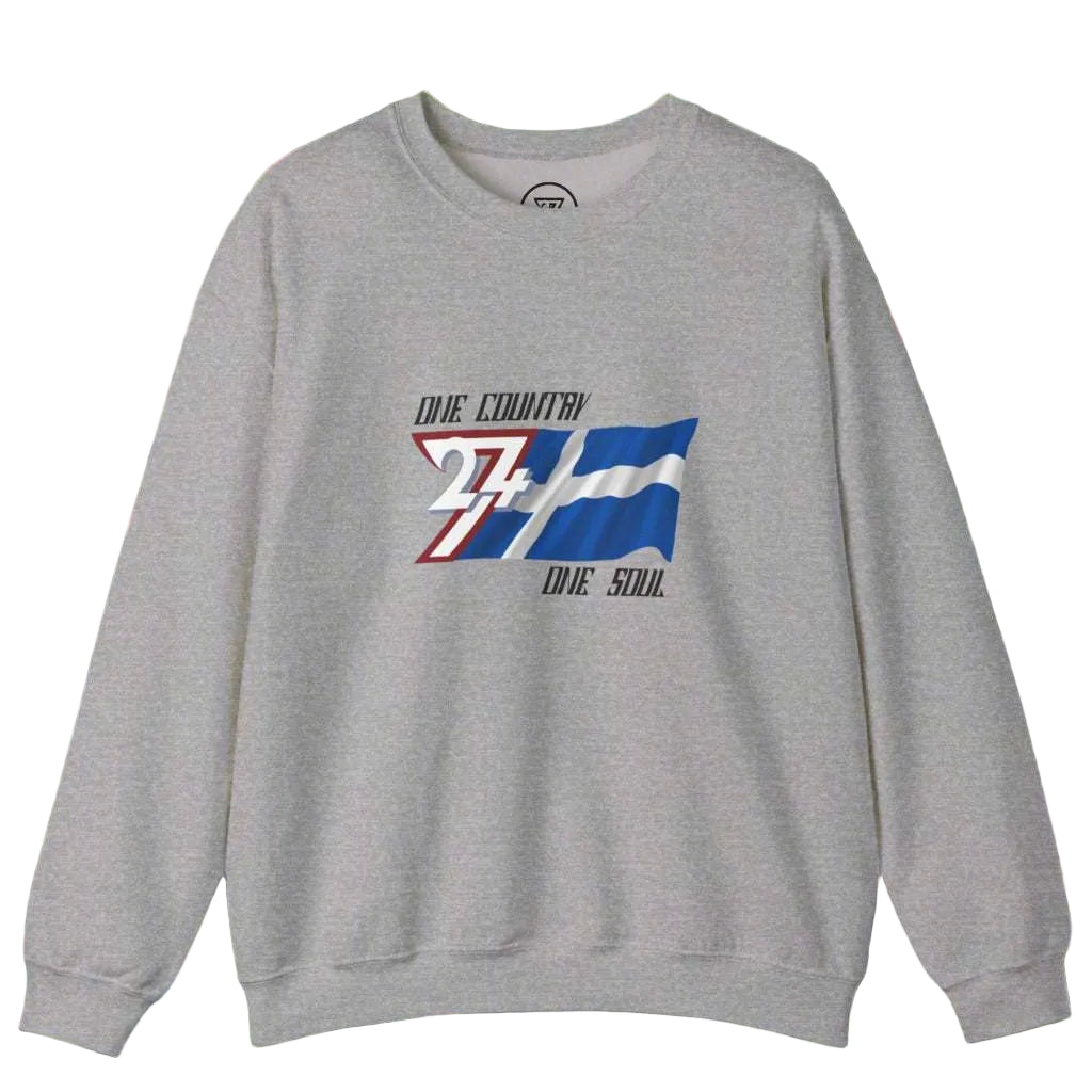 Finnish flag design on sweatshirt by24/7 Unique Designs