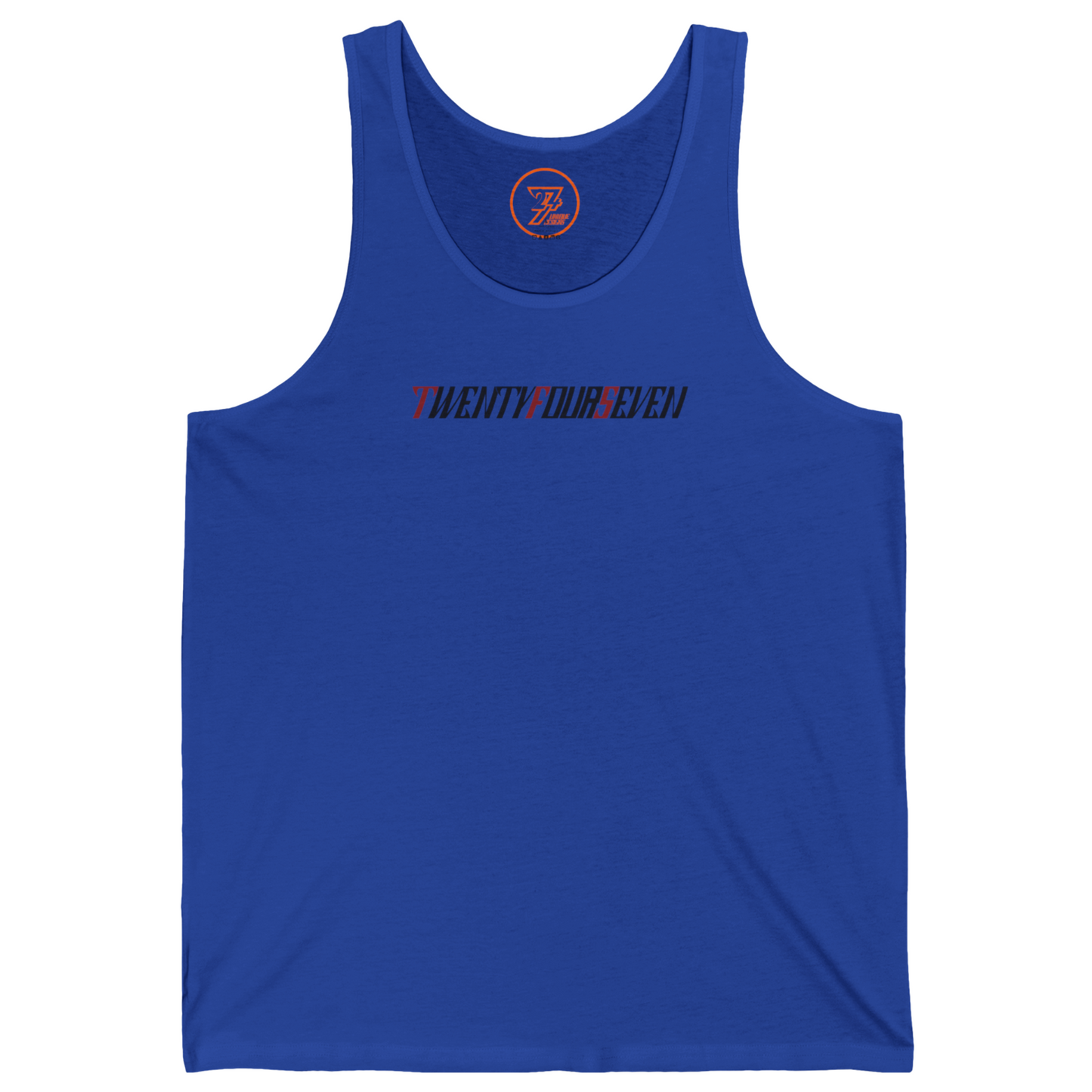 True royal blue women's graphic tee made from soft cotton featuring sleek brand lettering.