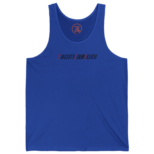 True royal blue women's graphic tee made from soft cotton featuring sleek brand lettering.