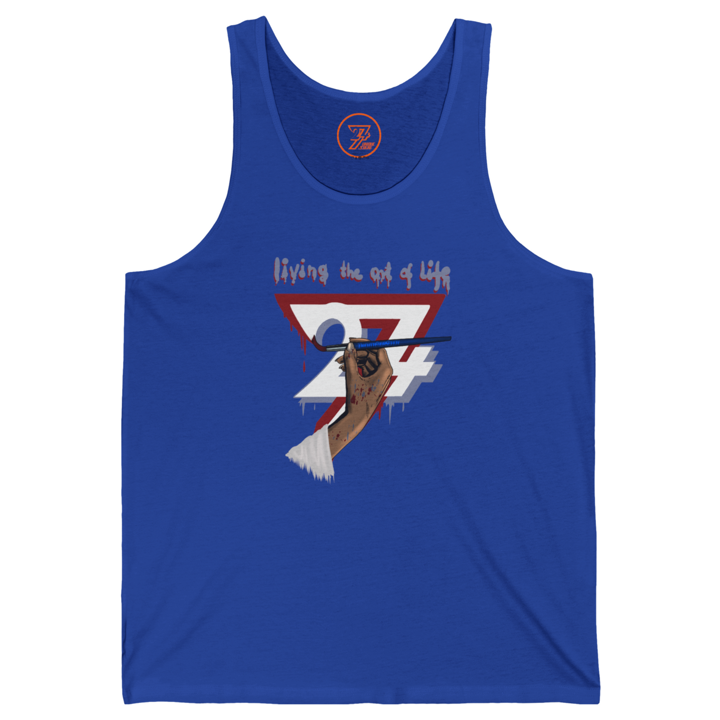 True royal blue women's graphic tank made from soft cotton featuring a hand-drawn Southampton UK design.
