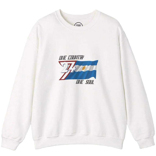 Argentina Sweatshirt with Argentina National Flag Design white
