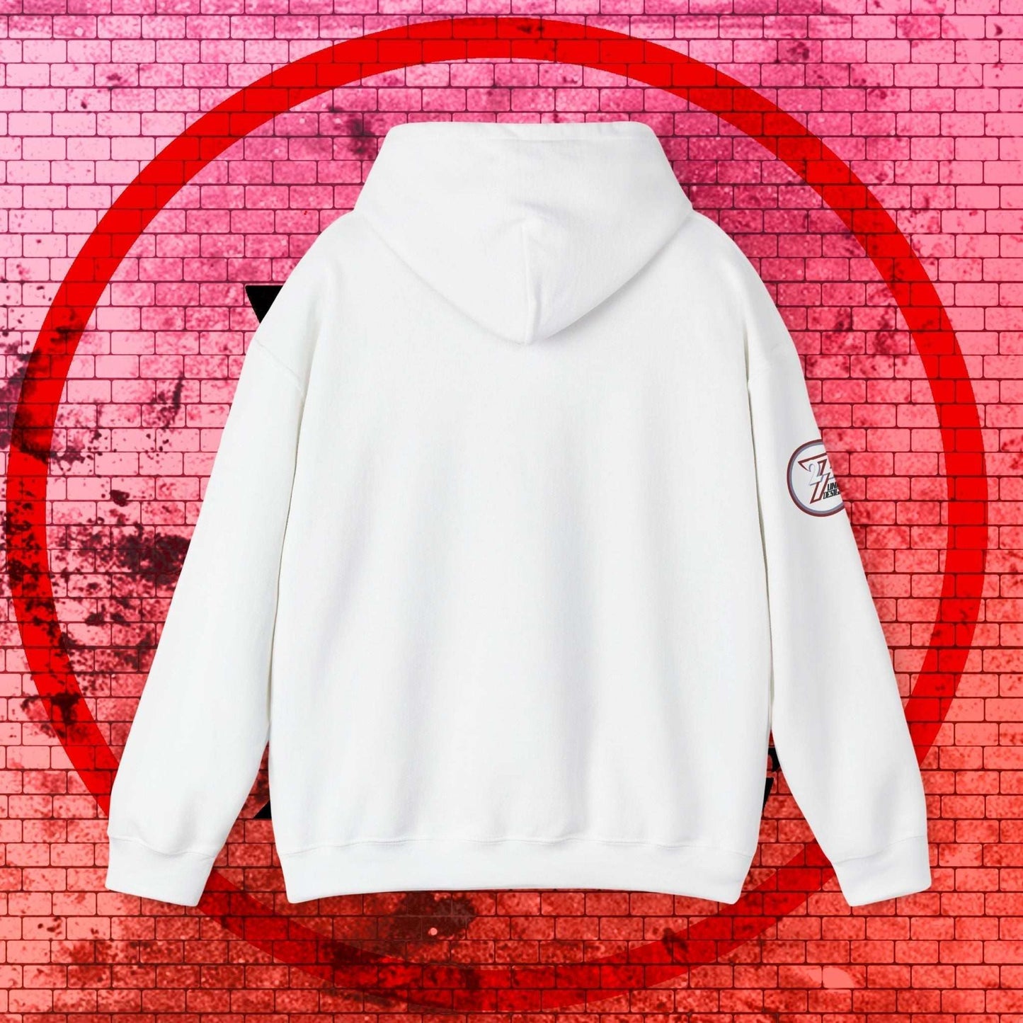 Clean, unprinted back of Australia hoodie showing the structured 8oz drape and double-lined hood.
