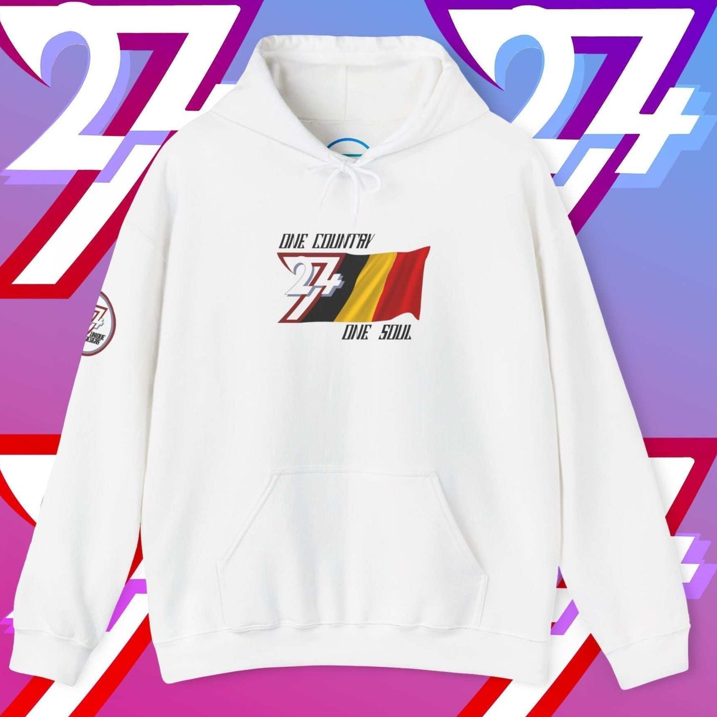 White België "Colloquy" hoodie with refined hand-drawn lines for never-ending national pride.
