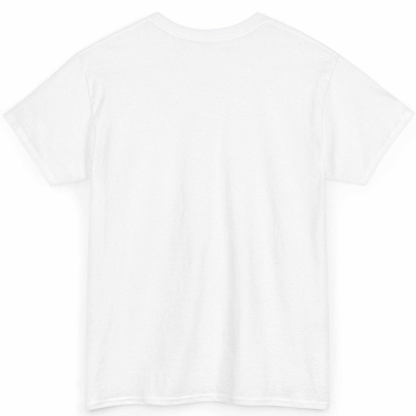 Back view of the white hand-drawn everyday activewear tee, showing the clean, unprinted cotton tubular back canvas.