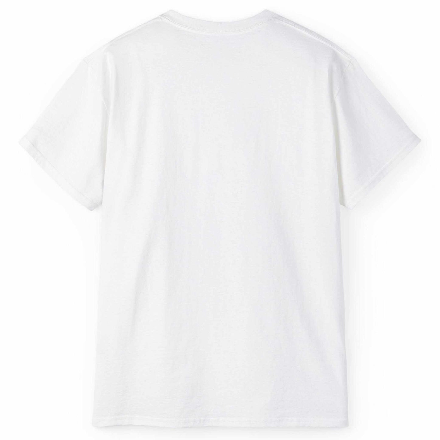 Back view of the white Tai Chi martial arts t-shirt, showing the clean, unprinted back canvas.