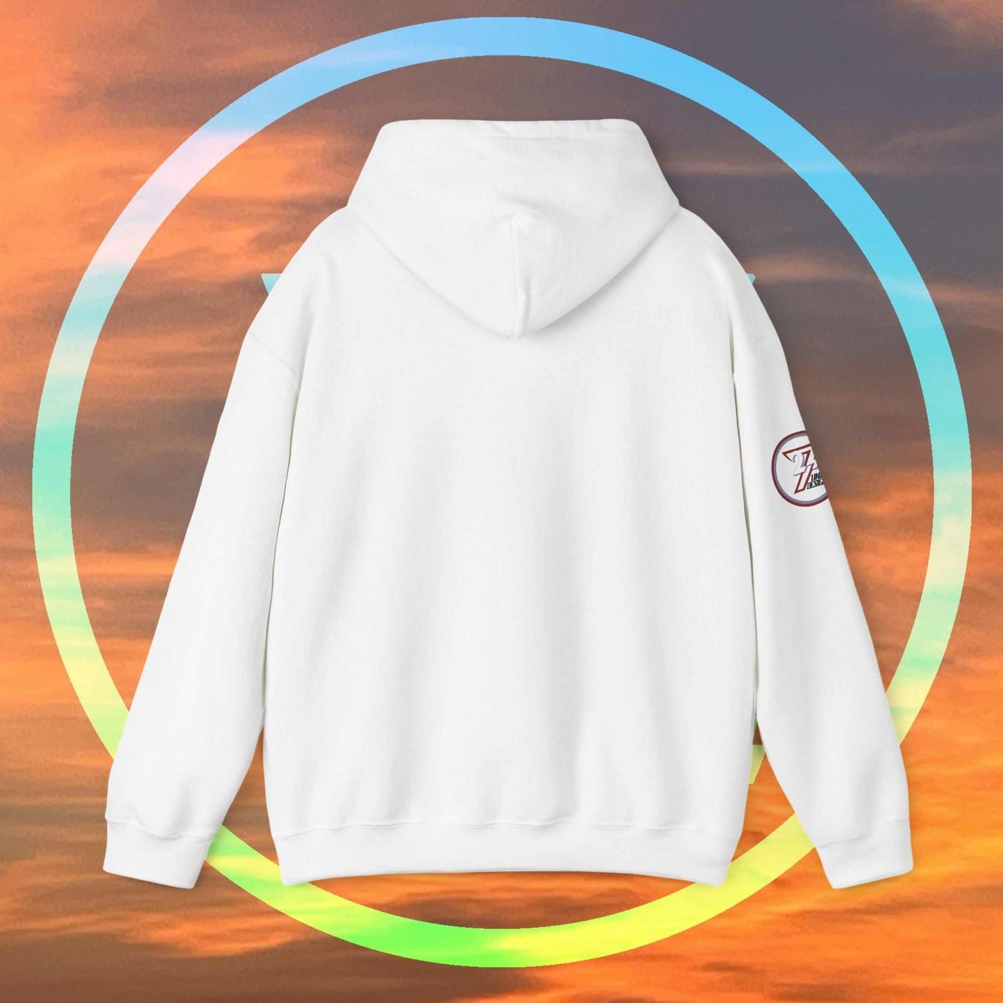Rear perspective of the Türkiye flag hoodie showing the clean, unprinted back and double-lined hood detail.