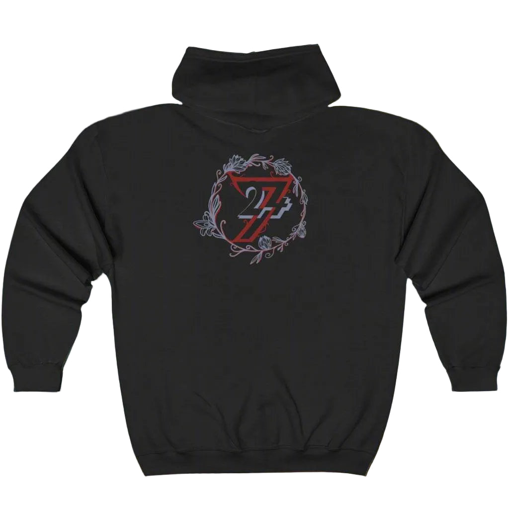Floral hoodie for women black back